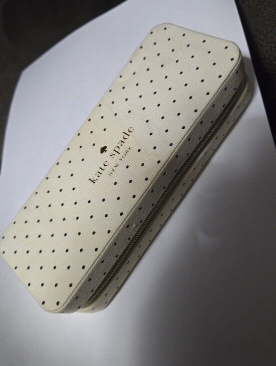 kate spade Accessories - kate spade Cream and Black Polka Dot Eyewear Case